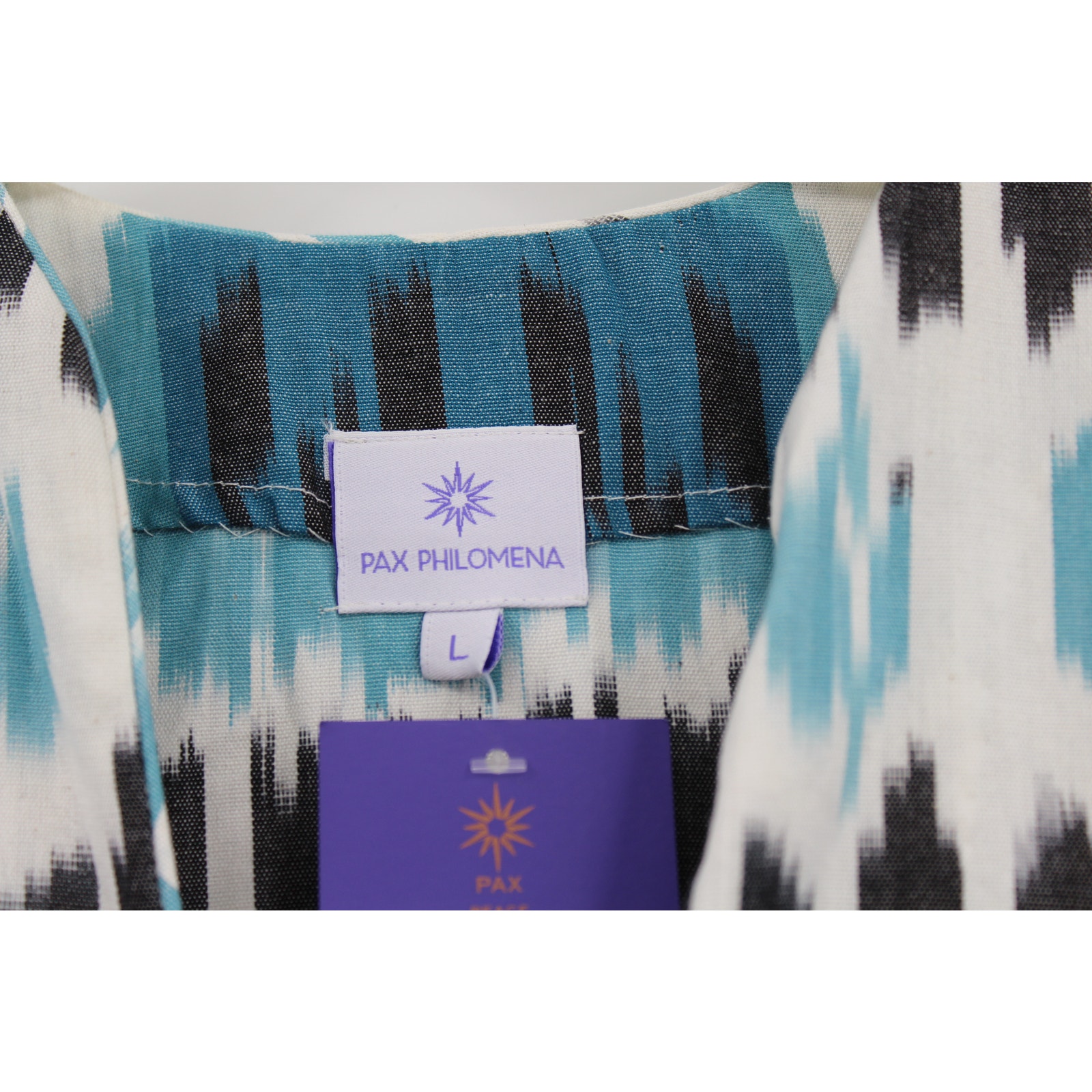 Pax Philomena Bellagio Cotton Ikat Mermaid Dress Size Large New — image 6 of 8